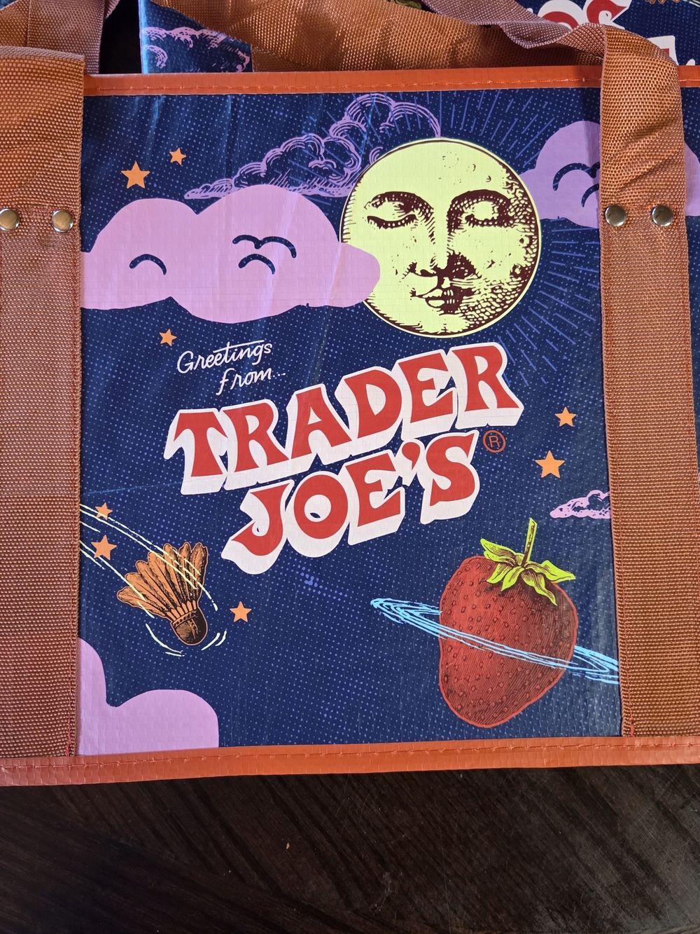 Trader Joe's Women's Tote Bag in Navy and Orange